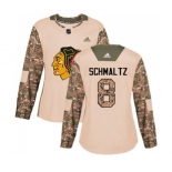 Women Adidas Chicago Blackhawks #8 Nick Schmaltz Authentic Camo Veterans Day Practice NHL Jersey