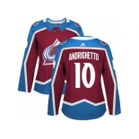 Women Adidas Colorado Avalanche #10 Sven Andrighetto Burgundy Home Authentic Stitched NHL Jersey