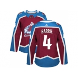 Women Adidas Colorado Avalanche #4 Tyson Barrie Burgundy Home Authentic Stitched NHL Jersey