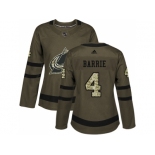 Women Adidas Colorado Avalanche #4 Tyson Barrie Green Salute to Service Stitched NHL Jersey