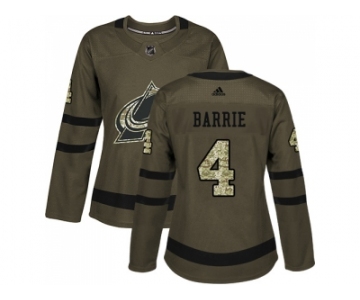 Women Adidas Colorado Avalanche #4 Tyson Barrie Green Salute to Service Stitched NHL Jersey