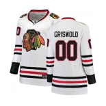 Women Chicago Blackhawks #00 Clark Griswold Authentic White Away Fanatics Branded Breakaway NHL Jersey