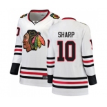 Women Chicago Blackhawks #10 Patrick Sharp Authentic White Away Fanatics Branded Breakaway NHL Jersey