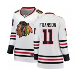 Women Chicago Blackhawks #11 Cody Franson Authentic White Away Fanatics Branded Breakaway NHL Jersey