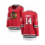 Women Chicago Blackhawks #14 Chris Kunitz Authentic Red Home Fanatics Branded Breakaway NHL Jerse