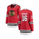 Women Chicago Blackhawks #16 Marcus Kruger Authentic Red Home Fanatics Branded Breakaway NHL Jersey