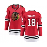 Women Chicago Blackhawks #18 Denis Savard Fanatics Branded Red Home Breakaway NHL Jersey