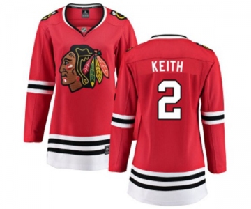 Women Chicago Blackhawks #2 Duncan Keith Fanatics Branded Red Home Breakaway NHL Jersey