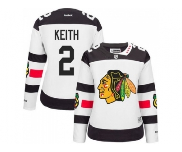 Women Chicago Blackhawks #2 Duncan Keith White 2016 Stadium Series Stitched NHL Jersey