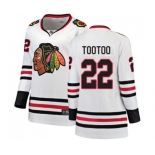 Women Chicago Blackhawks #22 Jordin Tootoo Authentic White Away Fanatics Branded Breakaway NHL Jersey