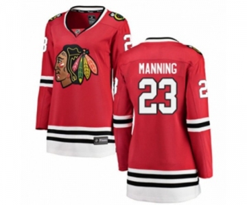 Women Chicago Blackhawks #23 Brandon Manning Authentic Red Home Fanatics Branded Breakaway NHL Jersey