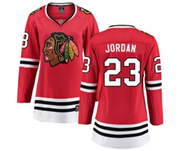 Women Chicago Blackhawks #23 Michael Jordan Fanatics Branded Red Home Breakaway NHL Jersey