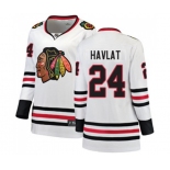 Women Chicago Blackhawks #24 Martin Havlat Authentic White Away Fanatics Branded Breakaway NHL Jersey