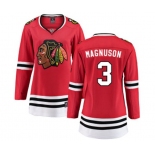 Women Chicago Blackhawks #3 Keith Magnuson Fanatics Branded Red Home Breakaway NHL Jersey