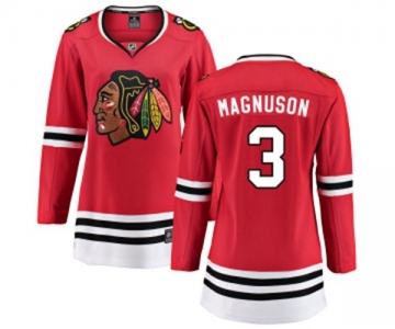 Women Chicago Blackhawks #3 Keith Magnuson Fanatics Branded Red Home Breakaway NHL Jersey