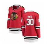 Women Chicago Blackhawks #30 Cam Ward Authentic Red Home Fanatics Branded Breakaway NHL Jersey