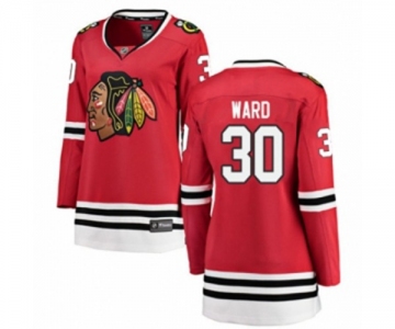 Women Chicago Blackhawks #30 Cam Ward Authentic Red Home Fanatics Branded Breakaway NHL Jersey