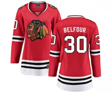 Women Chicago Blackhawks #30 ED Belfour Fanatics Branded Red Home Breakaway NHL Jersey