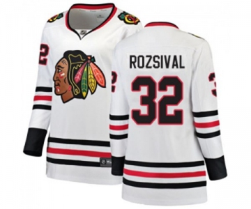 Women Chicago Blackhawks #32 Michal Rozsival Authentic White Away Fanatics Branded Breakaway NHL Jersey