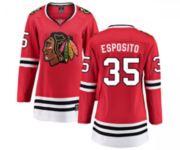 Women Chicago Blackhawks #35 Tony Esposito Fanatics Branded Red Home Breakaway NHL Jersey