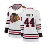 Women Chicago Blackhawks #44 Jan Rutta Authentic White Away Fanatics Branded Breakaway NHL Jersey