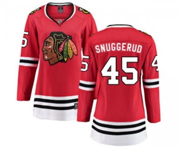 Women Chicago Blackhawks #45 Luc Snuggerud Fanatics Branded Red Home Breakaway NHL Jersey