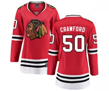 Women Chicago Blackhawks #50 Corey Crawford Fanatics Branded Red Home Breakaway NHL Jersey