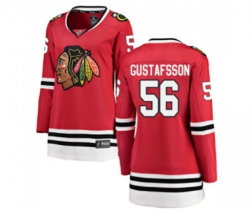 Women Chicago Blackhawks #56 Erik Gustafsson Fanatics Branded Red Home Breakaway NHL Jersey