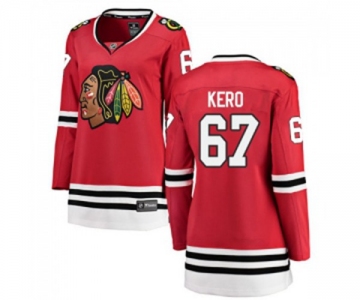 Women Chicago Blackhawks #67 Tanner Kero Fanatics Branded Red Home Breakaway NHL Jersey