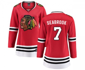 Women Chicago Blackhawks #7 Brent Seabrook Fanatics Branded Red Home Breakaway NHL Jersey