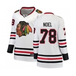 Women Chicago Blackhawks #78 Nathan Noel Authentic White Away Fanatics Branded Breakaway NHL Jersey