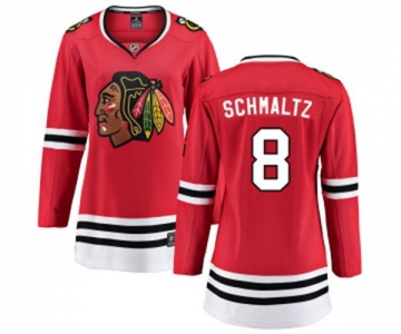 Women Chicago Blackhawks #8 Nick Schmaltz Fanatics Branded Red Home Breakaway NHL Jersey