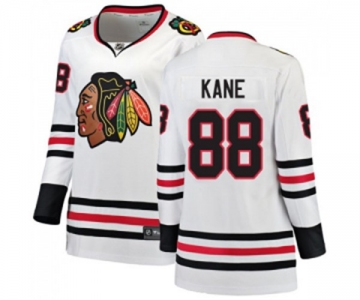 Women Chicago Blackhawks #88 Patrick Kane Authentic White Away Fanatics Branded Breakaway NHL Jersey