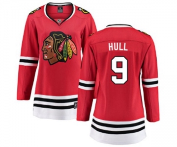 Women Chicago Blackhawks #9 Bobby Hull Fanatics Branded Red Home Breakaway NHL Jersey