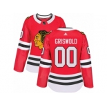 Women's Adidas Chicago Blackhawks #00 Clark Griswold Premier Red Home NHL Jersey