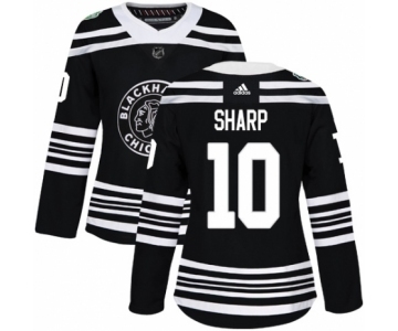 Women's Adidas Chicago Blackhawks #10 Patrick Sharp Authentic Black 2019 Winter Classic NHL Jersey