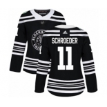 Women's Adidas Chicago Blackhawks #11 Jordan Schroeder Authentic Black 2019 Winter Classic NHL Jersey