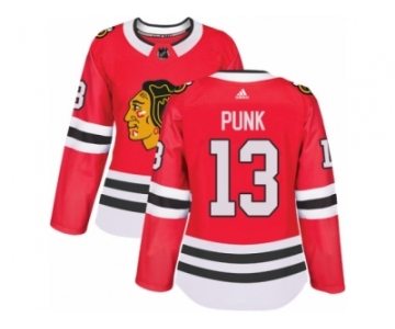 Women's Adidas Chicago Blackhawks #13 CM Punk Premier Red Home NHL Jersey