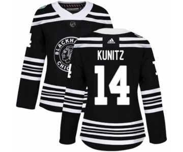 Women's Adidas Chicago Blackhawks #14 Chris Kunitz Authentic Black 2019 Winter Classic NHL Jersey