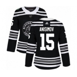 Women's Adidas Chicago Blackhawks #15 Artem Anisimov Authentic Black 2019 Winter Classic NHL Jersey