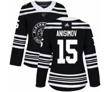 Women's Adidas Chicago Blackhawks #15 Artem Anisimov Authentic Black 2019 Winter Classic NHL Jersey