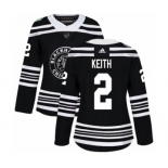 Women's Adidas Chicago Blackhawks #2 Duncan Keith Authentic Black 2019 Winter Classic NHL Jersey