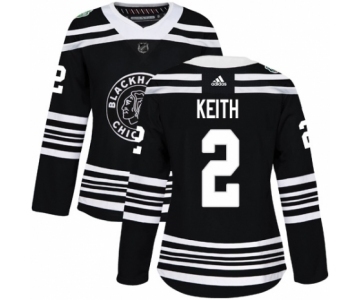 Women's Adidas Chicago Blackhawks #2 Duncan Keith Authentic Black 2019 Winter Classic NHL Jersey