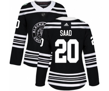 Women's Adidas Chicago Blackhawks #20 Brandon Saad Authentic Black 2019 Winter Classic NHL Jersey