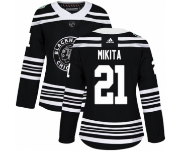 Women's Adidas Chicago Blackhawks #21 Stan Mikita Authentic Black 2019 Winter Classic NHL Jersey