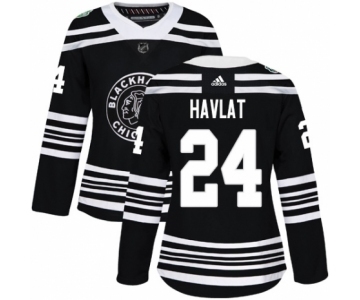 Women's Adidas Chicago Blackhawks #24 Martin Havlat Authentic Black 2019 Winter Classic NHL Jersey