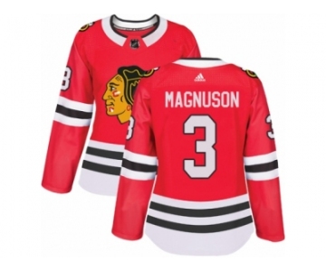 Women's Adidas Chicago Blackhawks #3 Keith Magnuson Premier Red Home NHL Jersey