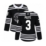 Women's Adidas Chicago Blackhawks #3 Pierre Pilote Authentic Black 2019 Winter Classic NHL Jersey