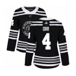 Women's Adidas Chicago Blackhawks #4 Bobby Orr Authentic Black 2019 Winter Classic NHL Jersey