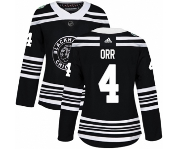 Women's Adidas Chicago Blackhawks #4 Bobby Orr Authentic Black 2019 Winter Classic NHL Jersey